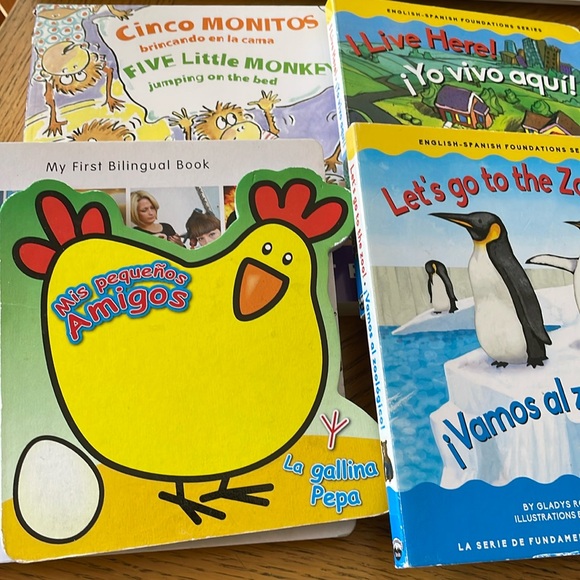 Other - 5 Toddler Bilingual Books - Five Little Monkeys - Let’s go to the zoo! + 3 more